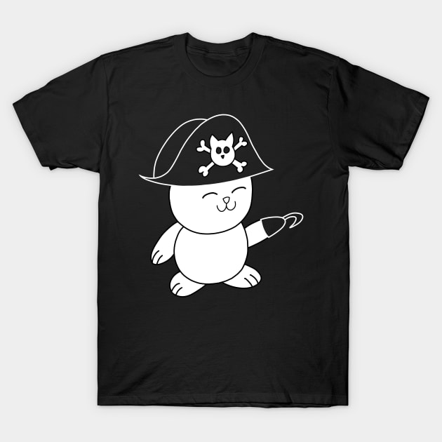 Pirate Cat Captain T-Shirt by pako-valor